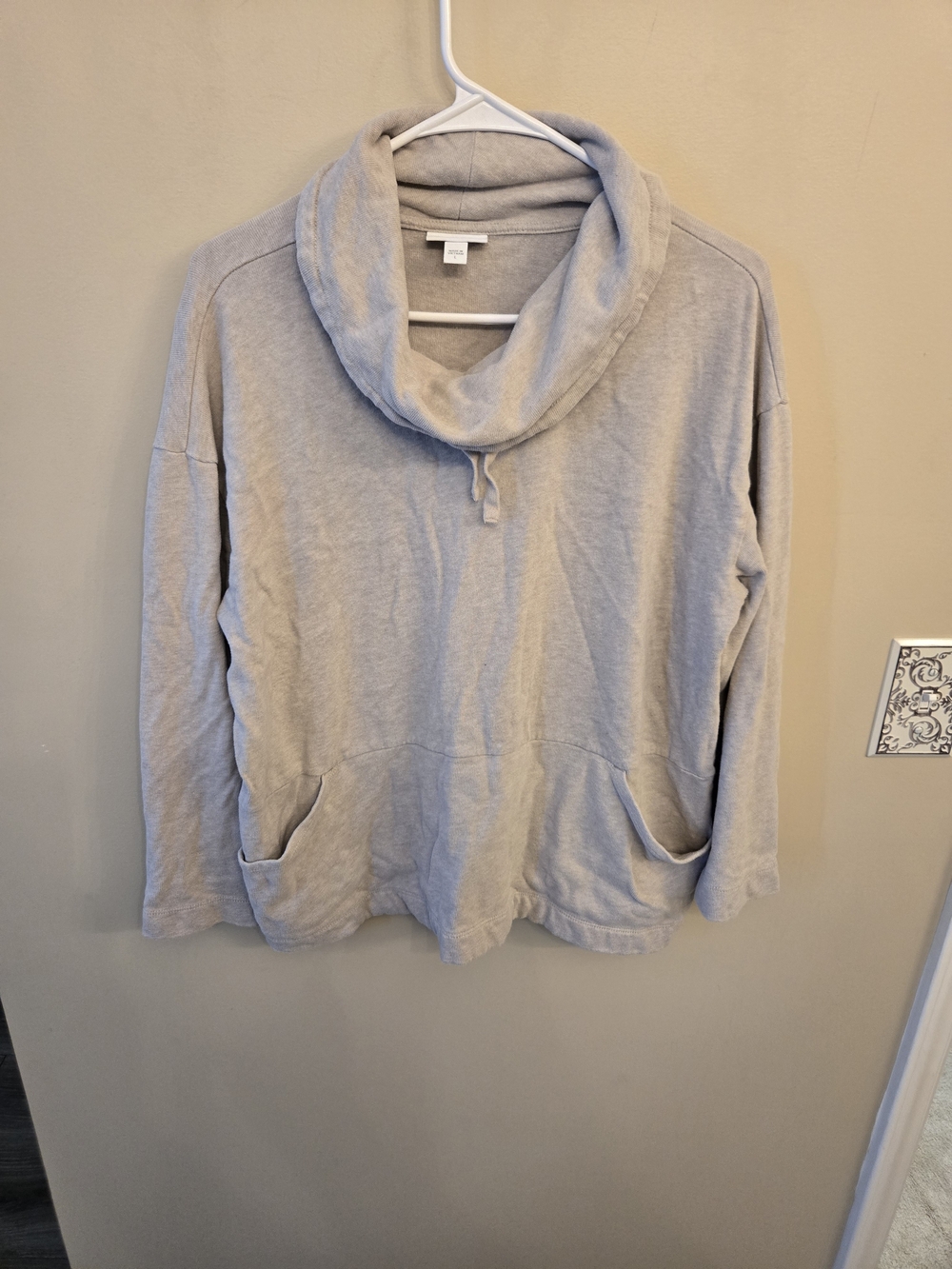 J.Jill Pure Cotton Cozy Cowl Neck Pullover With Pockets
